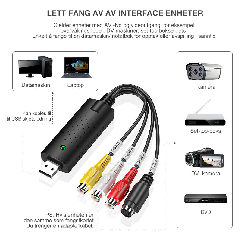USB Videoopptakskort - Enkel Video till Digital Overföring