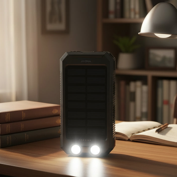 Vattentät Power Bank med Solcellelading för Utomhusbruk