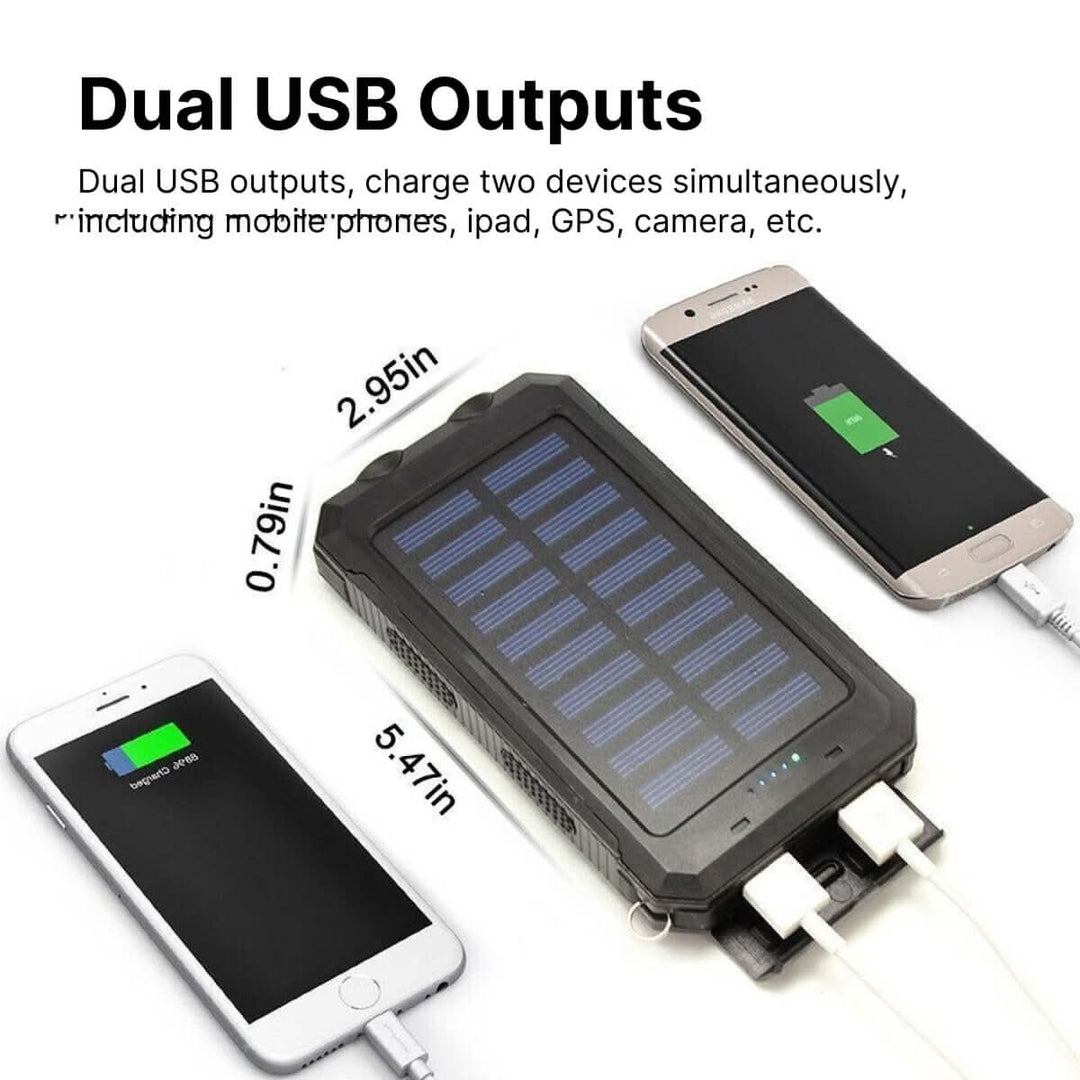 Vattentät Power Bank med Solcellelading för Utomhusbruk