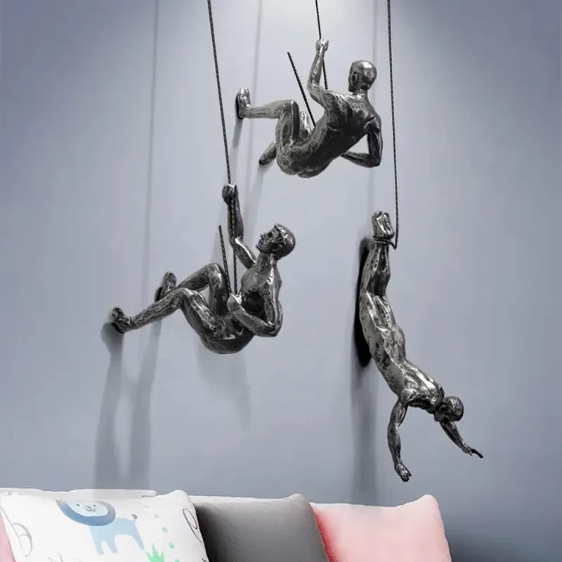Veggdekorasjon Klatrende Figurer – Modern Kunstsett