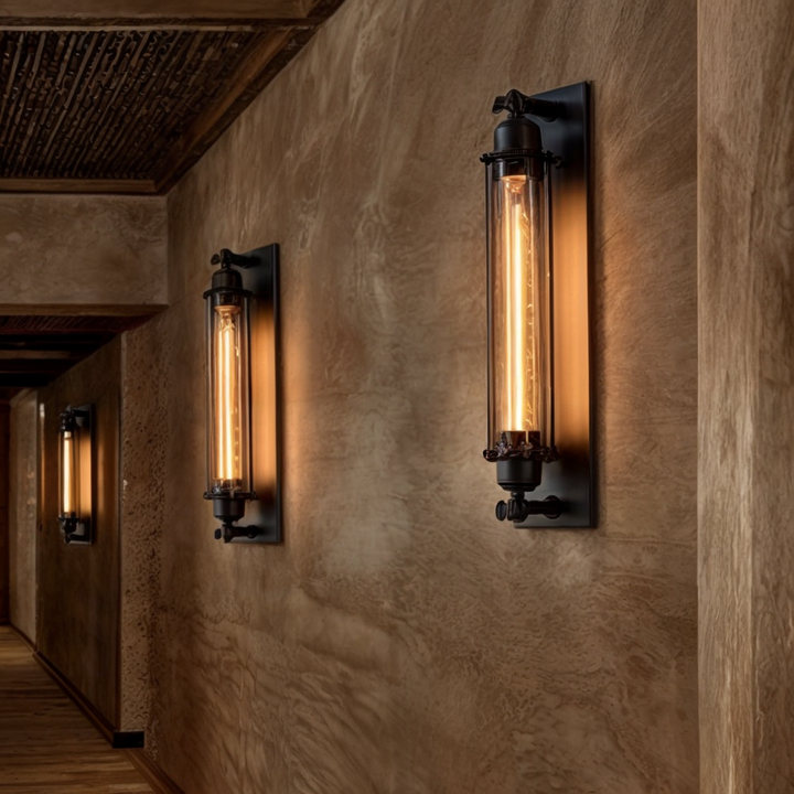 Vintage Industriell Vägglampa – Retro Metallbur Design