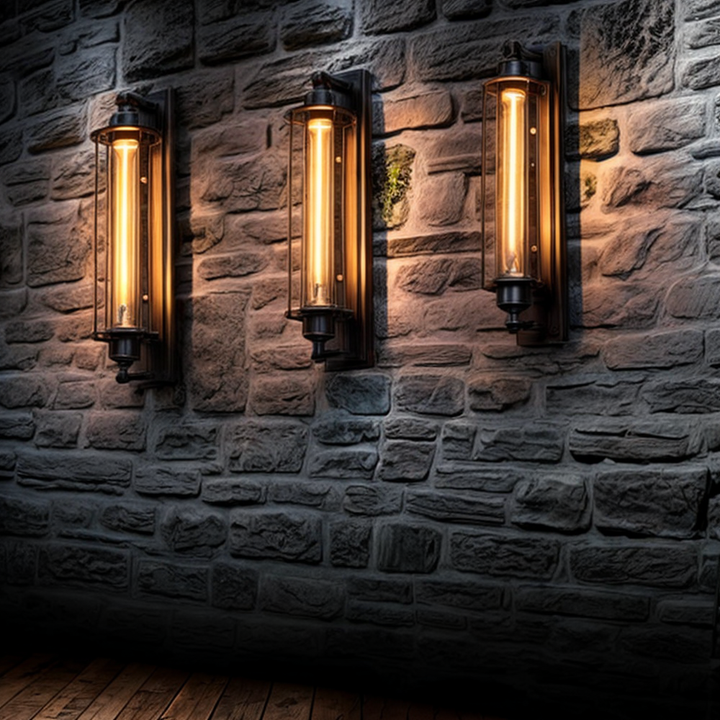 Vintage Industriell Vägglampa – Retro Metallbur Design