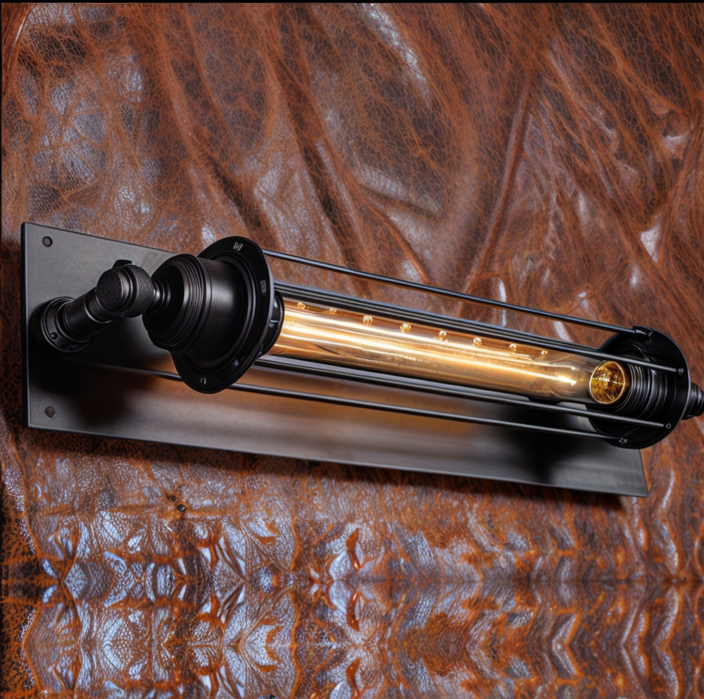 Vintage Industriell Vägglampa – Retro Metallbur Design