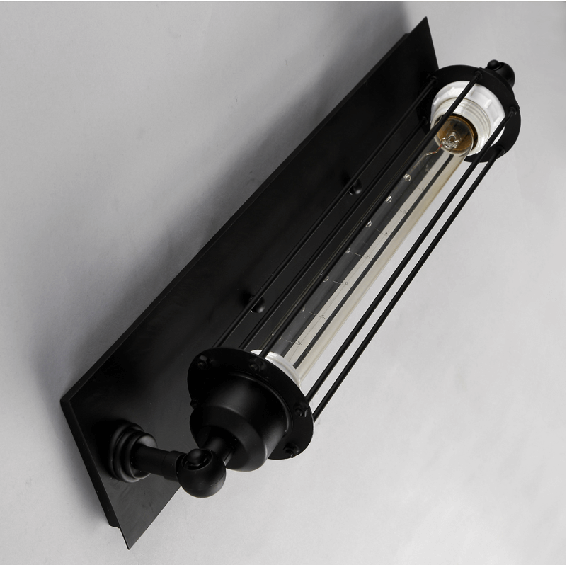 Vintage Industriell Vägglampa – Retro Metallbur Design