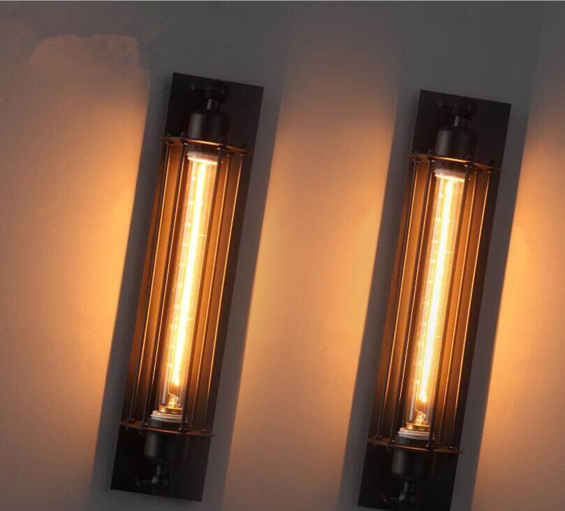 Vintage Industriell Vägglampa – Retro Metallbur Design