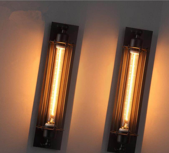 Vintage Industriell Vägglampa – Retro Metallbur Design