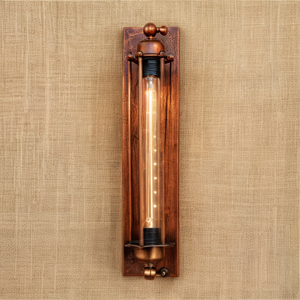 Vintage Industriell Vägglampa – Retro Metallbur Design
