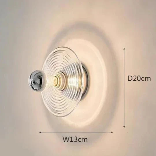 Vintage LED Glassvegglampe - Håndblåst Krusningsdesign