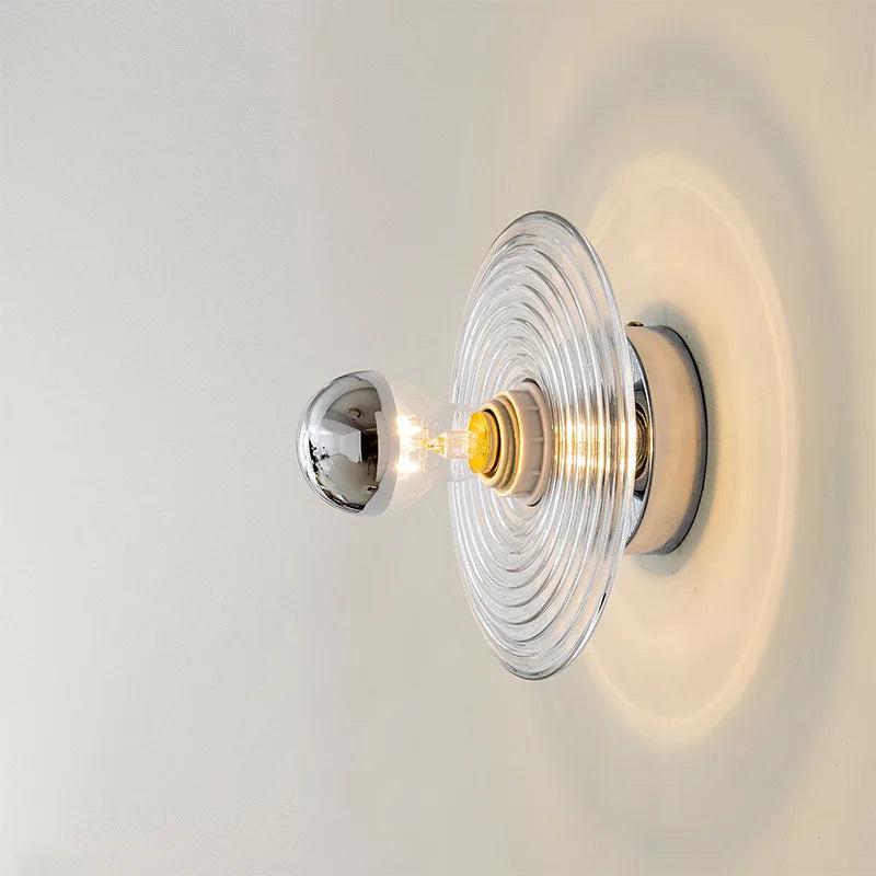 Vintage LED Glassvegglampe - Håndblåst Krusningsdesign