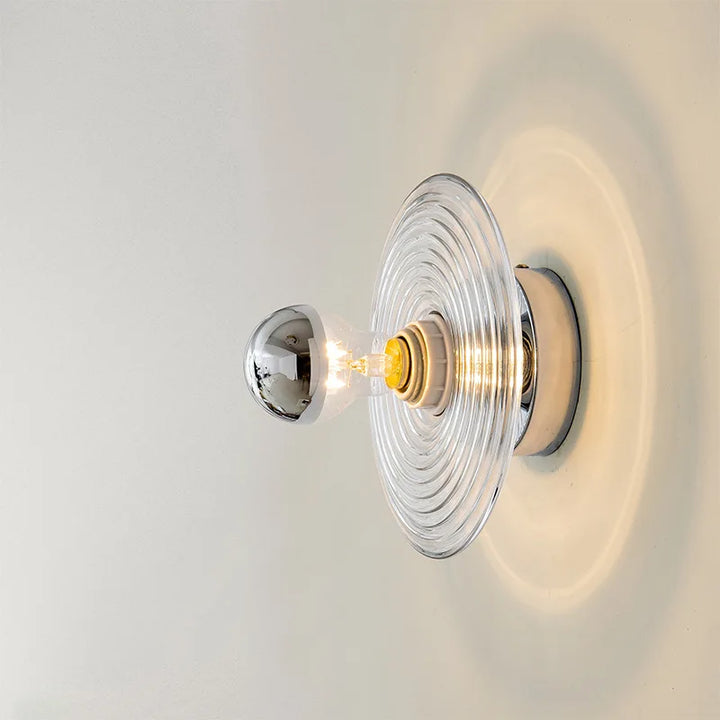 Vintage LED Glassvegglampe - Håndblåst Krusningsdesign