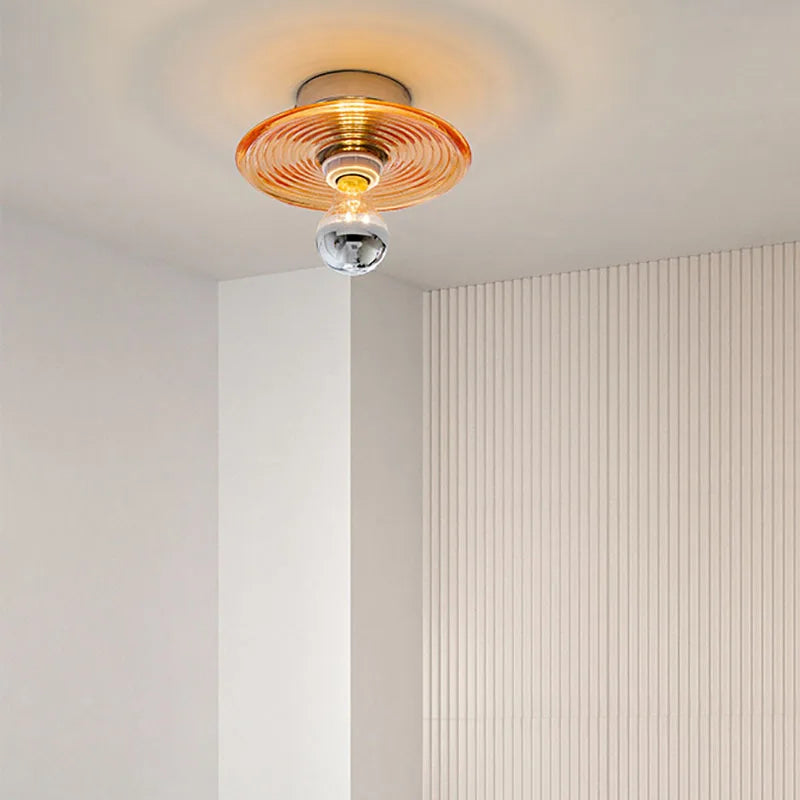 Vintage LED Glassvegglampe - Håndblåst Krusningsdesign