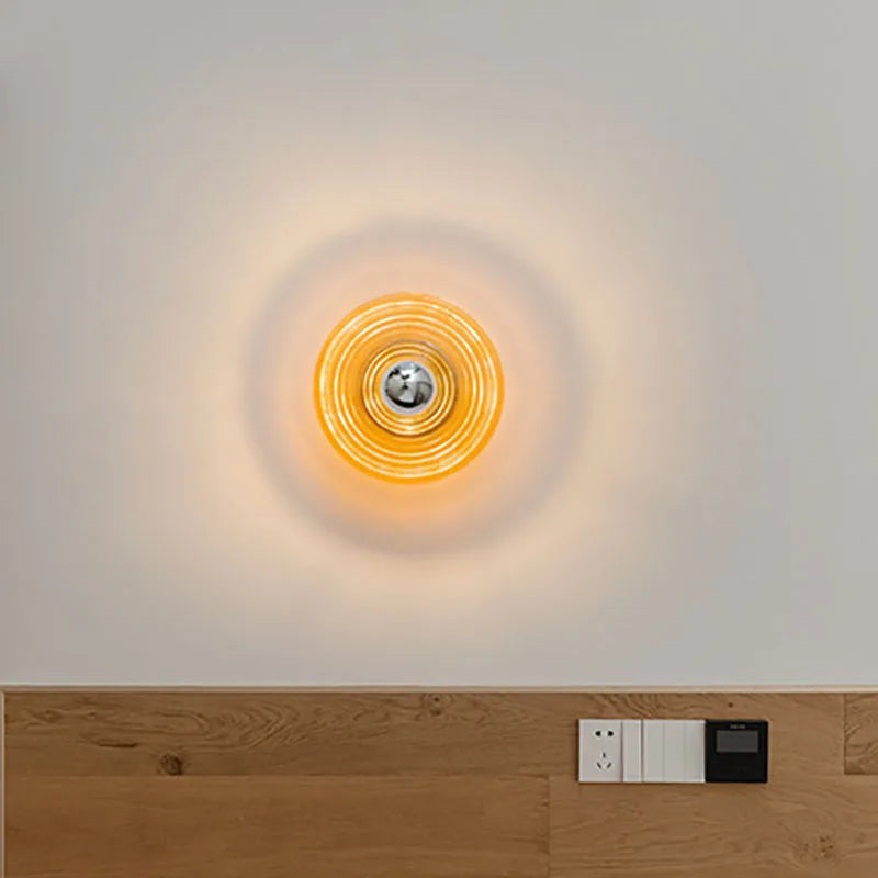 Vintage LED Glassvegglampe - Håndblåst Krusningsdesign