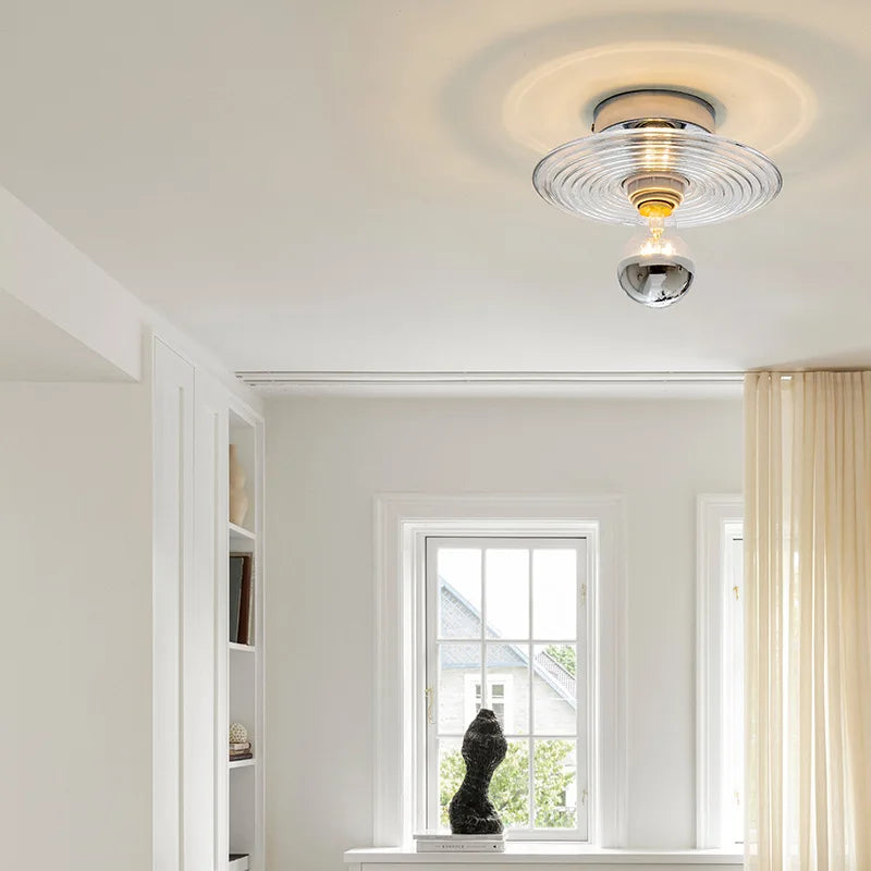 Vintage LED Glassvegglampe - Håndblåst Krusningsdesign