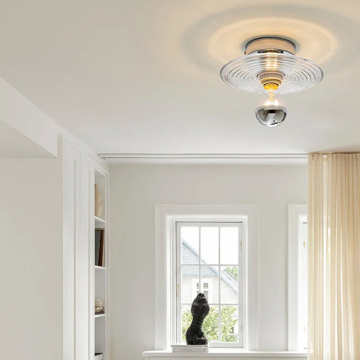 Vintage LED Glassvegglampe - Håndblåst Krusningsdesign