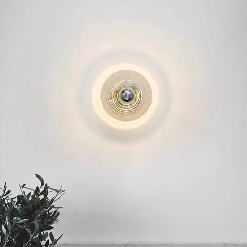 Vintage LED Glassvegglampe - Håndblåst Krusningsdesign