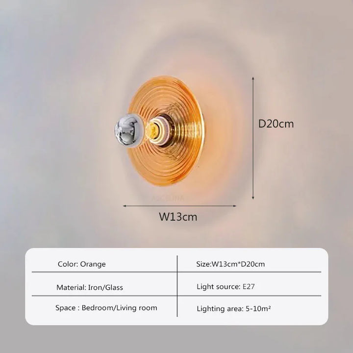 Vintage LED Glassvegglampe - Håndblåst Krusningsdesign