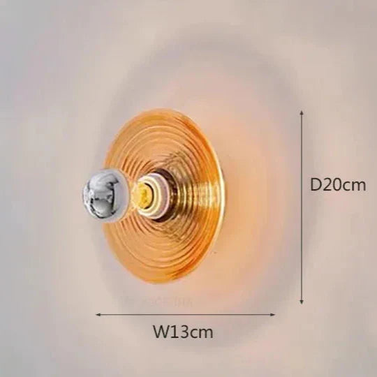 Vintage LED Glassvegglampe - Håndblåst Krusningsdesign