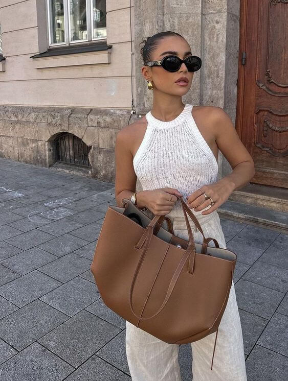 Vintage Tote Bag för Damer | Axelväska