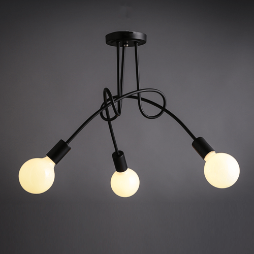 Vintage Sputnik Taklampa med Trä Ljus
