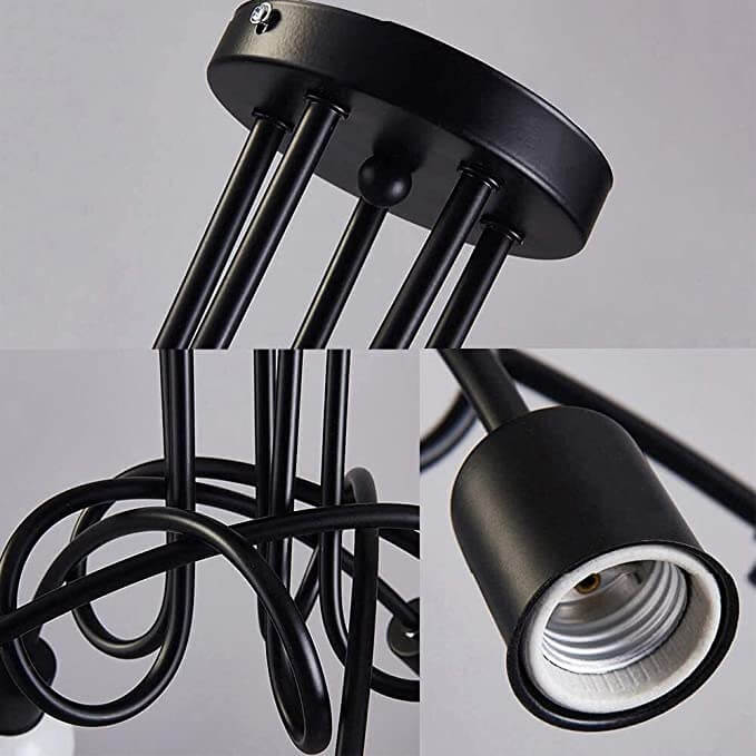 Vintage Sputnik Taklampa med Trä Ljus