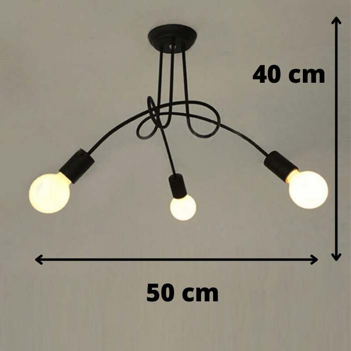 Vintage Sputnik Taklampa med Trä Ljus