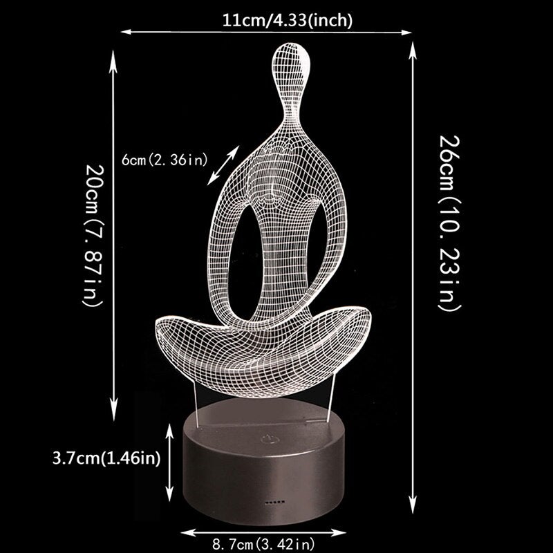 Yoga 3D Illusjonslampe